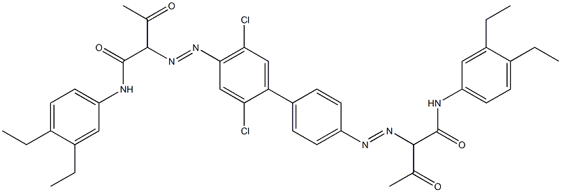 4,4'-Bis[[1-(3,4-diethylphenylamino)-1,3-dioxobutan-2-yl]azo]-2,5-dichloro-1,1'-biphenyl Struktur