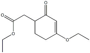 2-Oxo-4-ethoxy-3-cyclohexene-1-acetic acid ethyl ester Struktur