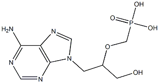 9-[2-(Phosphonomethoxy)-3-hydroxypropyl]-6-amino-9H-purine Struktur