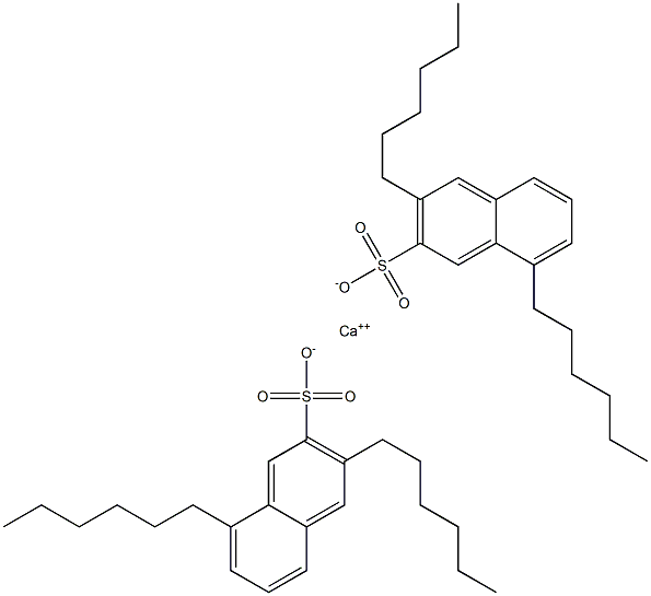 Bis(3,8-dihexyl-2-naphthalenesulfonic acid)calcium salt Struktur