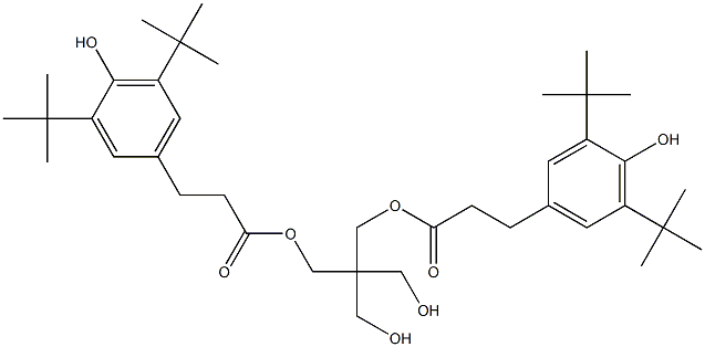 Bis[3-[3,5-di(tert-butyl)-4-hydroxyphenyl]propionic acid]2,2-bis(hydroxymethyl)trimethylene ester Struktur