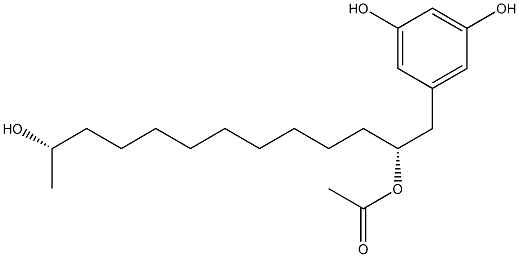 Acetic acid (1R,11S)-11-hydroxy-1-(3,5-dihydroxybenzyl)dodecyl ester Struktur