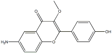 2-(4-Hydroxyphenyl)-6-amino-3-methoxy-4H-1-benzopyran-4-one Struktur