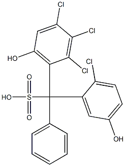 (2-Chloro-5-hydroxyphenyl)(2,3,4-trichloro-6-hydroxyphenyl)phenylmethanesulfonic acid Struktur