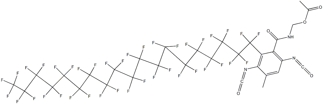 N-(Acetyloxymethyl)-2-(nonatriacontafluorononadecyl)-3,6-diisocyanato-4-methylbenzamide Struktur