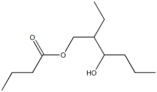 Butyric acid 2-ethyl-3-hydroxyhexyl ester Struktur