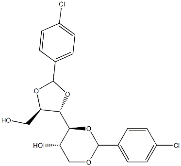 2-O,3-O:4-O,6-O-Bis(4-chlorobenzylidene)-L-glucitol Struktur