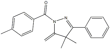 1-(4-Methylbenzoyl)-4,4-dimethyl-5-methylene-3-phenyl-1H-pyrazole Struktur