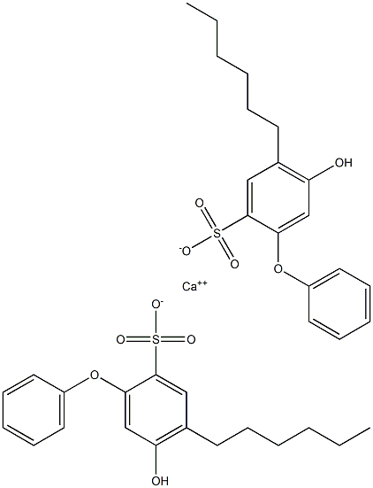 Bis(5-hydroxy-4-hexyl[oxybisbenzene]-2-sulfonic acid)calcium salt Struktur