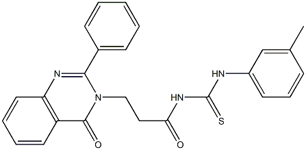 1-[3-(4-Oxo-2-phenyl-3,4-dihydroquinazolin-3-yl)propionyl]-3-(m-tolyl)thiourea Struktur