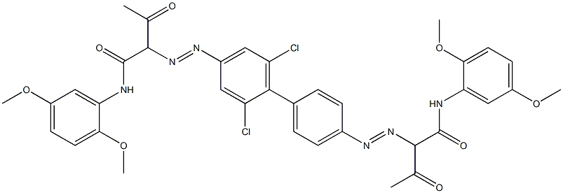 4,4'-Bis[[1-(2,5-dimethoxyphenylamino)-1,3-dioxobutan-2-yl]azo]-2,6-dichloro-1,1'-biphenyl Struktur