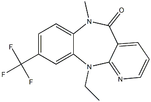 6,11-Dihydro-11-ethyl-9-trifluoromethyl-6-methyl-5H-pyrido[2,3-b][1,5]benzodiazepin-5-one Struktur