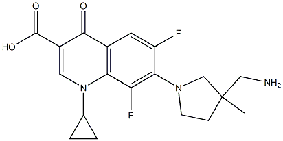 7-[3-[(Amino)methyl]-3-methylpyrrolizino]-1-cyclopropyl-6,8-difluoro-1,4-dihydro-4-oxo-3-quinolinecarboxylic acid Struktur