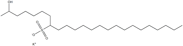 2-Hydroxytetracosane-8-sulfonic acid potassium salt Struktur