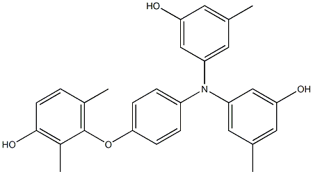 N,N-Bis(3-hydroxy-5-methylphenyl)-4-(3-hydroxy-2,6-dimethylphenoxy)benzenamine Struktur