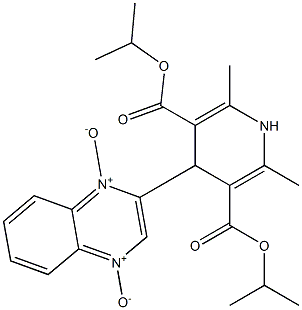 1,4-Dihydro-4-[[quinoxaline 1,4-dioxide]-2-yl]-2,6-dimethylpyridine-3,5-dicarboxylic acid diisopropyl ester Struktur