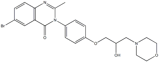 6-Bromo-3-[4-[2-hydroxy-3-morpholinopropoxy]phenyl]-2-methylquinazolin-4(3H)-one Struktur