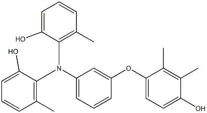 N,N-Bis(2-hydroxy-6-methylphenyl)-3-(4-hydroxy-2,3-dimethylphenoxy)benzenamine Struktur