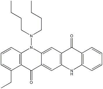 5-(Dibutylamino)-1-ethyl-5,12-dihydroquino[2,3-b]acridine-7,14-dione Struktur