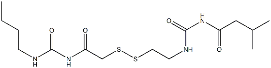 1-(3-Methylbutyryl)-3-[2-[[(3-butylureido)carbonylmethyl]dithio]ethyl]urea Struktur