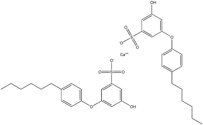 Bis(5-hydroxy-4'-hexyl[oxybisbenzene]-3-sulfonic acid)calcium salt Struktur