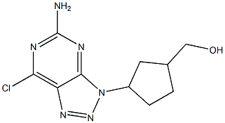 5-Amino-7-chloro-3-(3-hydroxymethylcyclopentyl)-3H-1,2,3-triazolo[4,5-d]pyrimidine Struktur