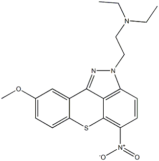 N,N-Diethyl-5-nitro-9-methoxy-2H-[1]benzothiopyrano[4,3,2-cd]indazole-2-ethanamine Struktur