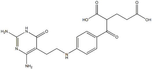 2-[4-[N-[2-[[2,6-Diamino-3,4-dihydro-4-oxopyrimidin]-5-yl]ethyl]amino]benzoyl]glutaric acid Struktur