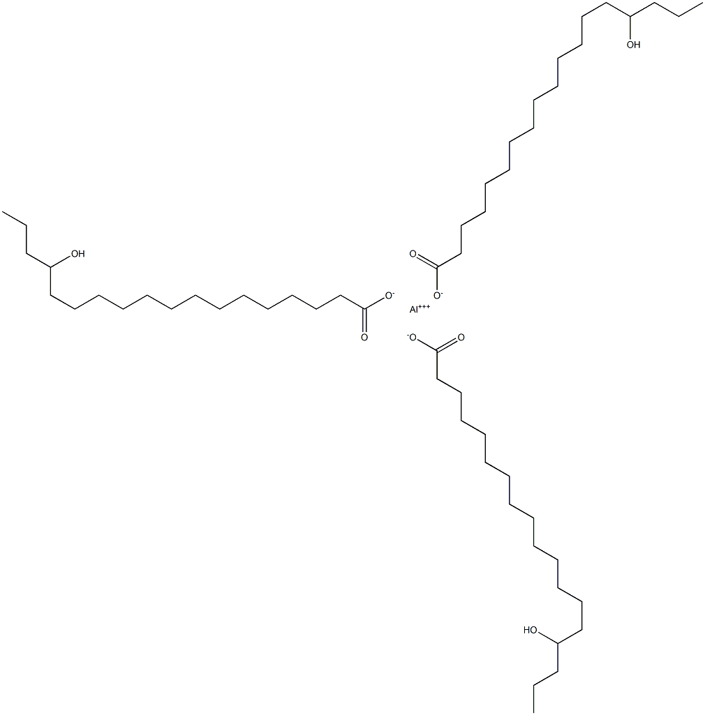 Tris(15-hydroxystearic acid)aluminum salt Struktur