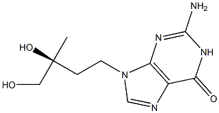 2-Amino-9-[(3S)-3,4-dihydroxy-3-methylbutyl]-1,9-dihydro-6H-purin-6-one Struktur