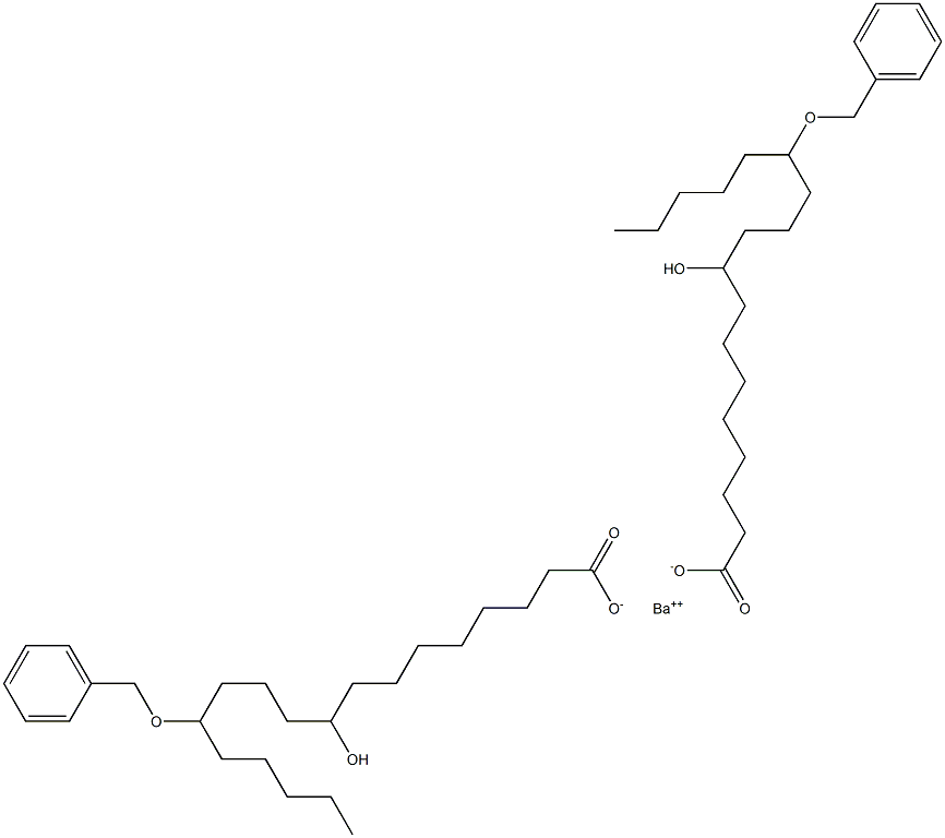 Bis(13-benzyloxy-9-hydroxystearic acid)barium salt Struktur