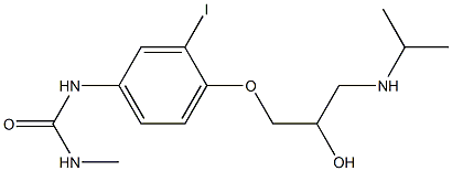 1-Methyl-3-[3-iodo-4-[2-hydroxy-3-[isopropylamino]propoxy]phenyl]urea Struktur