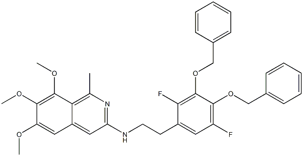 N-[2-[2,5-Difluoro-3,4-bis(benzyloxy)phenyl]ethyl]-6,7,8-trimethoxy-1-methylisoquinolin-3-amine Struktur