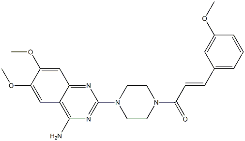 4-Amino-2-[4-[3-(3-methoxyphenyl)propenoyl]-1-piperazinyl]-6,7-dimethoxyquinazoline Structure