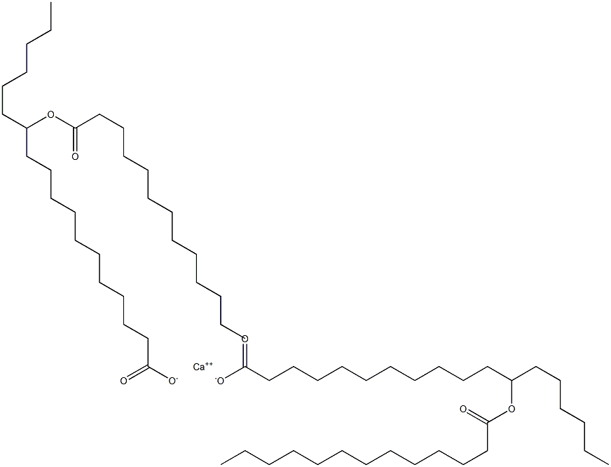 Bis(12-tridecanoyloxystearic acid)calcium salt Struktur