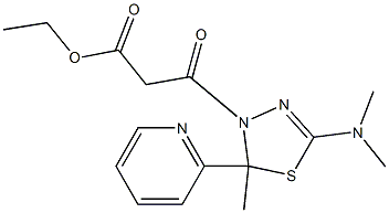 3-[[2-Methyl-2-(2-pyridinyl)-5-dimethylamino-2,3-dihydro-1,3,4-thiadiazol]-3-yl]-3-oxopropanoic acid ethyl ester Struktur