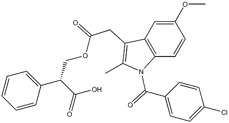 (R)-1-(4-Chlorobenzoyl)-5-methoxy-2-methyl-1H-indole-3-acetic acid 2-carboxy-2-phenylethyl ester Struktur