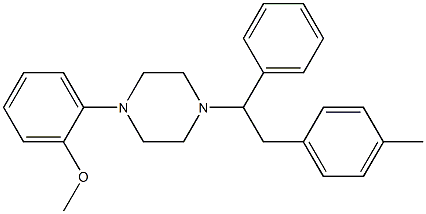 1-(o-Methoxyphenyl)-4-[1-phenyl-2-(p-tolyl)ethyl]piperazine Struktur