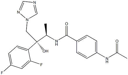 N-[(1R,2R)-2-(2,4-Difluorophenyl)-2-hydroxy-1-methyl-3-(1H-1,2,4-triazol-1-yl)propyl]4-(acetylamino)benzamide Struktur