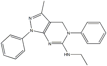 5-Phenyl-6-ethylamino-3-methyl-1-phenyl-4,5-dihydro-1H-pyrazolo[3,4-d]pyrimidine Struktur