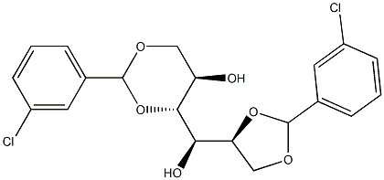 1-O,2-O:4-O,6-O-Bis(3-chlorobenzylidene)-D-glucitol Struktur