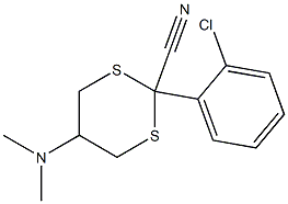 5-(Dimethylamino)-2-[2-chlorophenyl]-1,3-dithiane-2-carbonitrile Struktur