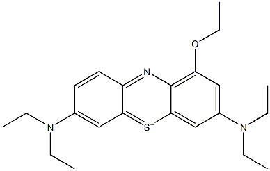 3,7-Bis(diethylamino)-1-ethoxyphenothiazin-5-ium Struktur