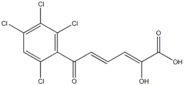 (2Z,4E)-2-Hydroxy-6-(2,4,5,6-tetrachlorophenyl)-6-oxo-2,4-hexadienoic acid Struktur