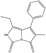 6-Methyl-7-phenyl-1-ethyl-2H-pyrrolo[1,2-c]imidazole-3,5-dione Struktur