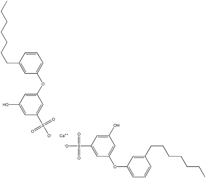 Bis(5-hydroxy-3'-heptyl[oxybisbenzene]-3-sulfonic acid)calcium salt Struktur