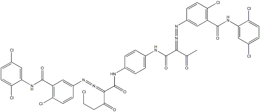 3,3'-[2-(Chloromethyl)-1,4-phenylenebis[iminocarbonyl(acetylmethylene)azo]]bis[N-(2,5-dichlorophenyl)-6-chlorobenzamide] Struktur