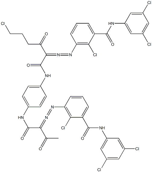 3,3'-[2-(2-Chloroethyl)-1,4-phenylenebis[iminocarbonyl(acetylmethylene)azo]]bis[N-(3,5-dichlorophenyl)-2-chlorobenzamide] Struktur