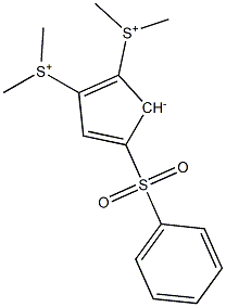 4-Phenylsulfonyl-1,2-bis(dimethylsulfonio) cyclopentadienide Struktur