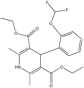 4-[2-(Difluoromethoxy)phenyl]-1,4-dihydro-2,6-dimethyl-3,5-pyridinedicarboxylic acid diethyl ester Struktur